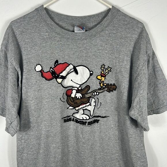 🔥🔥 Vintage Licensed PEANUTS SNOOPY Have a Rockin’ Holiday T-Shirt - Sz L - EUC - Picture 3 of 10